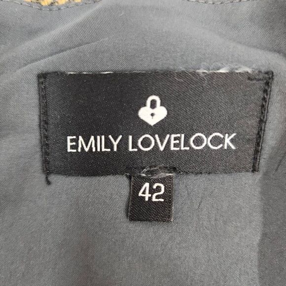 Emily Lovelock Size Medium Plaid Crop Wool Blend Blouse Women's Top Fall Yellow - Picture 5 of 6